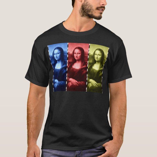 Mona Lisa Animal Print Primary Färg Tee Shirt (Framsida)