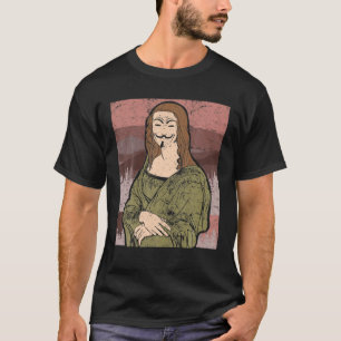 Mona Lisa Anonymous Mask Hacker Mask Programmer T Shirt