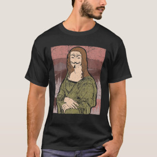 Mona Lisa Anonymous Mask Hacker Mask Programmer T Shirt