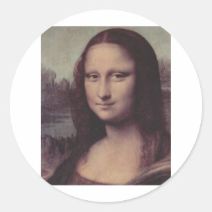 Mona Lisa Ansikte Runt Klistermärke