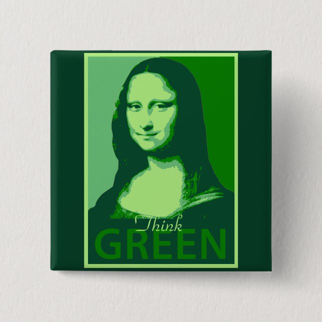 Mona Lisa är grön Knapp (Framsida)
