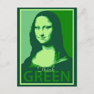 Mona Lisa är grön Vykort