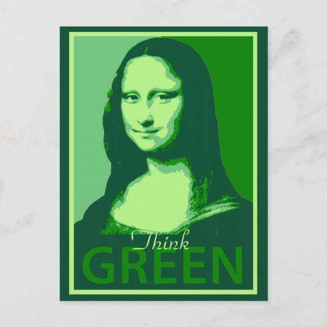 Mona Lisa är grön Vykort (Framsida)