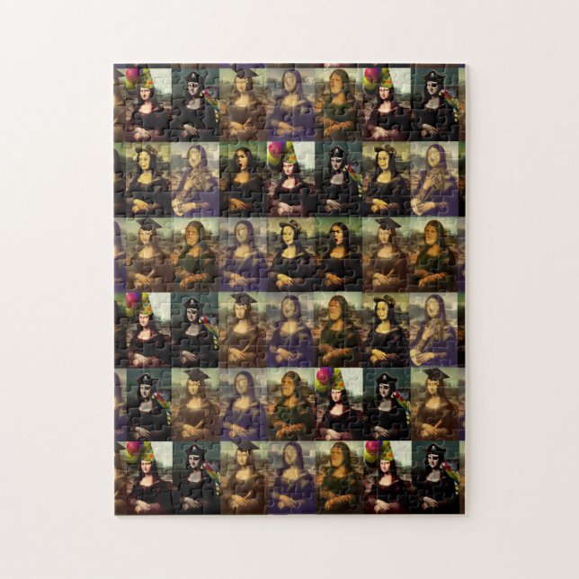 Mona Lisa är många Ansikte Pussel (Vertikal)