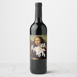 Mona Lisa Art Vinflaska Etikett