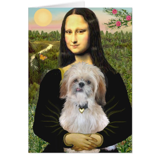 Mona Lisa - AShih Tzu (P) Hälsningskort (Framsidan)