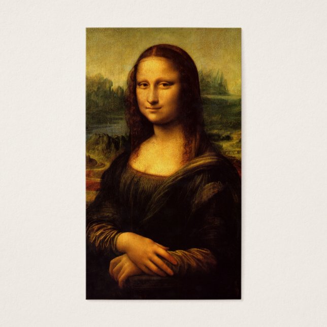 Mona Lisa av Leonardo Da Vinci c. 1503-1505 Visitkort (Framsidan)