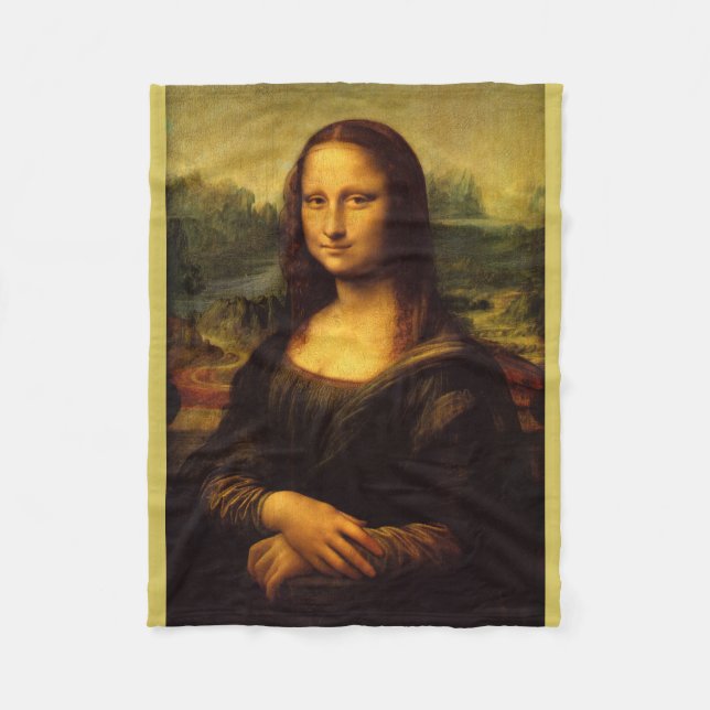 Mona Lisa av Leonardo da Vinci Fleecefilt (Framsidan)