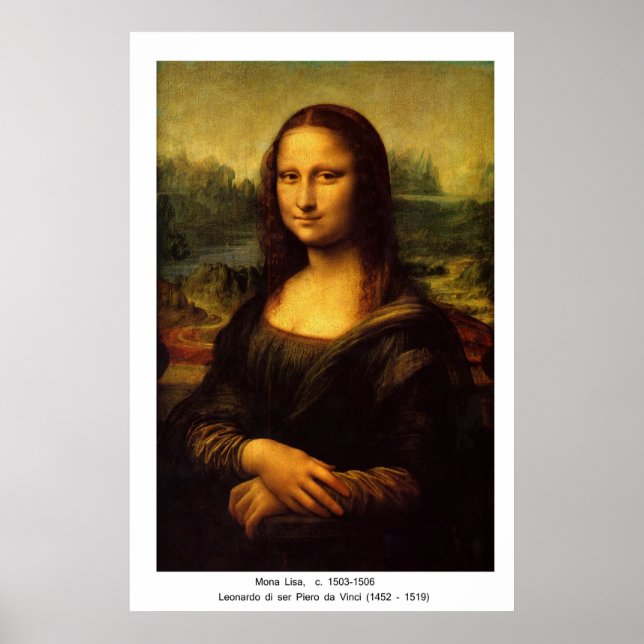 Mona Lisa av Leonardo Da Vinci Poster (Framsidan)