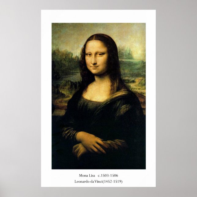 Mona Lisa av Leonardo Da Vinci Poster (Framsidan)