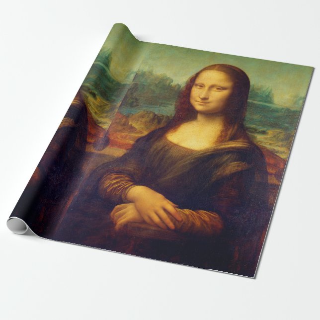 Mona Lisa av Leonardo Da Vinci Presentpapper (Utrullad)