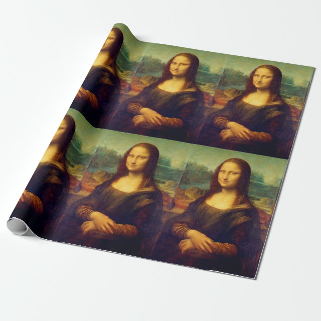 Mona Lisa av Leonardo Da Vinci Presentpapper (Utrullad)