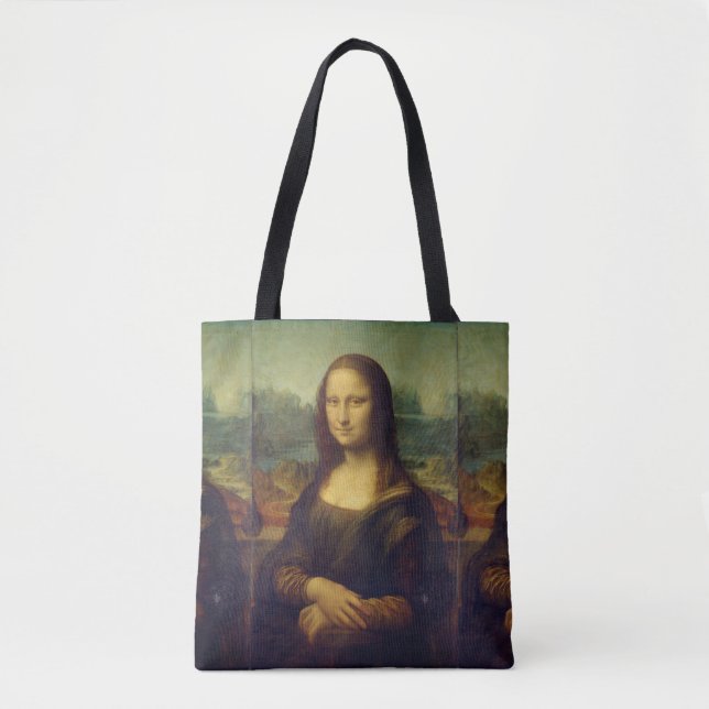 "MONA LISA" AV LEONARDO DA VINCI TOTE BAG TYGKASSE (Framsida)