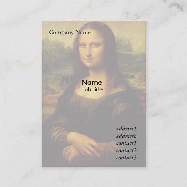 Mona Lisa av Leonardo Da Vinci Visitkort (Framsida)