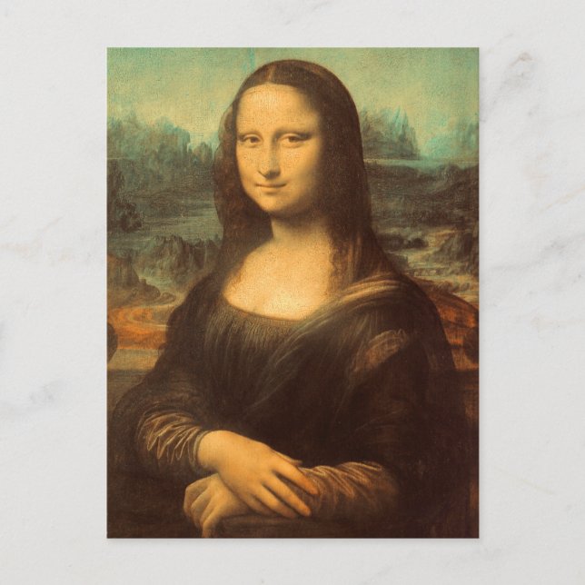 Mona Lisa av Leonardo da Vinci Vykort (Framsida)