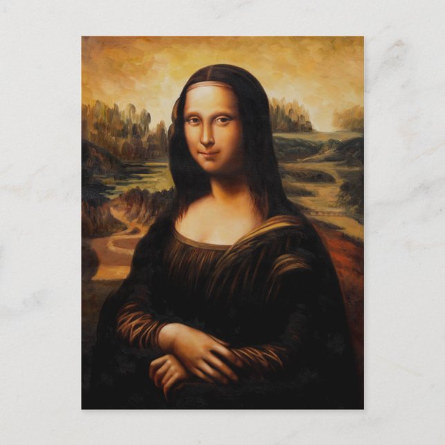 Mona Lisa av Leonardo Da Vinci Vykort (Framsida)