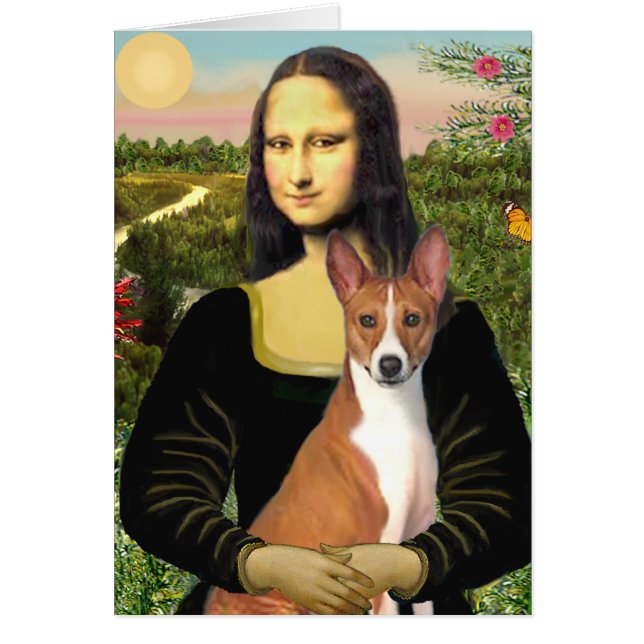 Mona Lisa - Basenji 1 Hälsningskort (Framsidan)
