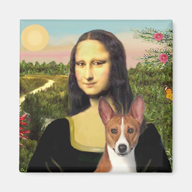 Mona Lisa - Basenji 1 Magnet (Framsidan)