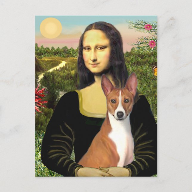 Mona Lisa - Basenji 1 Vykort (Framsida)