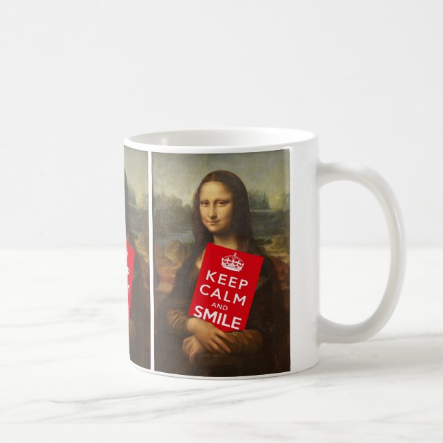 Mona Lisa Behålla Lugn och Smile Kaffemugg (Höger)