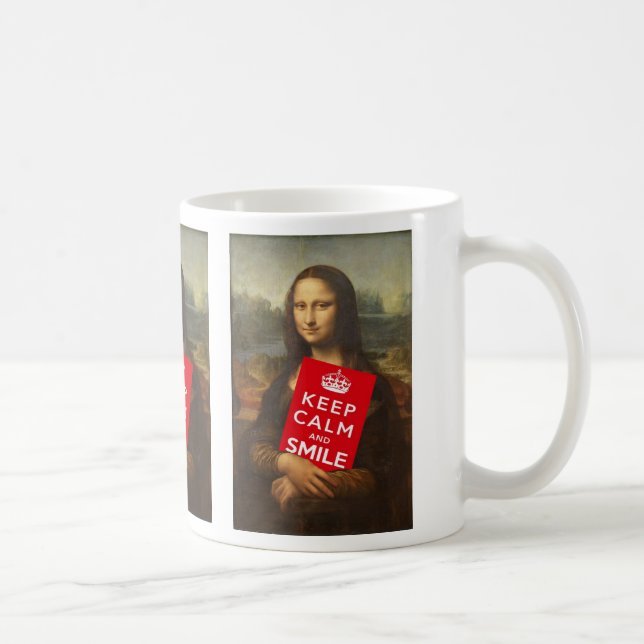 Mona Lisa Behålla Lugn och Smile Kaffemugg (Höger)