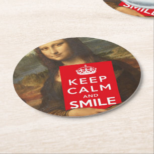 Mona Lisa Behålla Lugn och Smile Underlägg Papper Rund