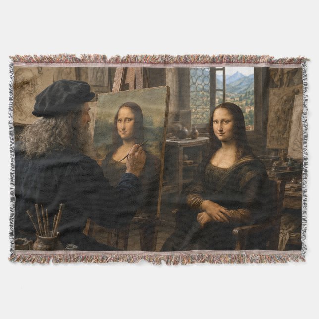 Mona Lisa besöker konstnärsstudio Filt (Framsidan)