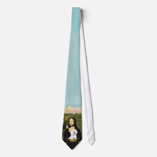 Mona Lisa & Bichon Frise Tie Slips (Framsida)