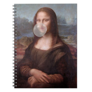 Mona Lisa blåser grått bubbelgum Anteckningsbok