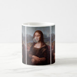 Mona Lisa blåser grått bubbelgum Kaffemugg