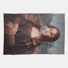 Mona Lisa blåser grått bubbelgum Kökshandduk