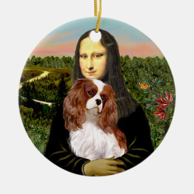 Mona Lisa - Blenheim Cavalier Julgransprydnad Keramik (Framsidan)