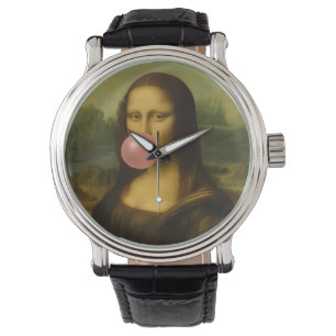 Mona Lisa Blowing Rosa Bubble Gum Armbandsur