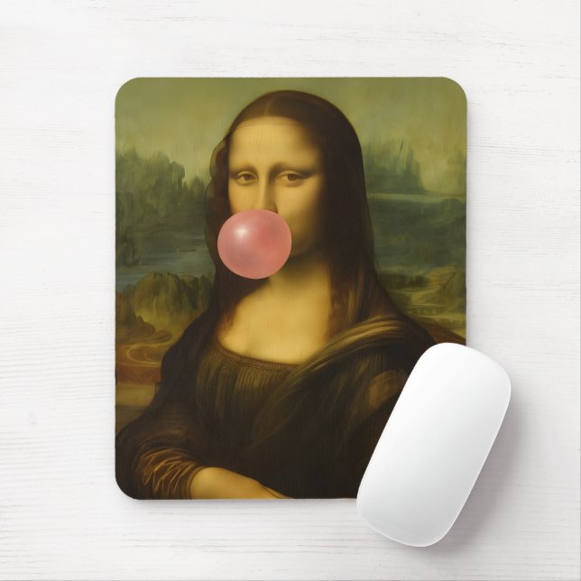 Mona Lisa Blowing Rosa Bubble Gum Musmatta (Med mus)