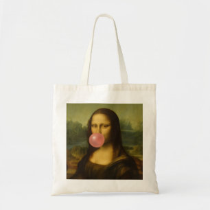 Mona Lisa Blowing Rosa Bubble Gum Tygkasse