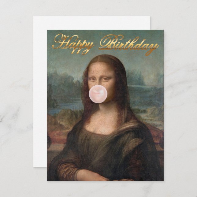 Mona Lisa Blowing Rosa Bubble tum (Fram/baksida)