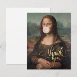 Mona Lisa Blowing Rosa Bubble tum