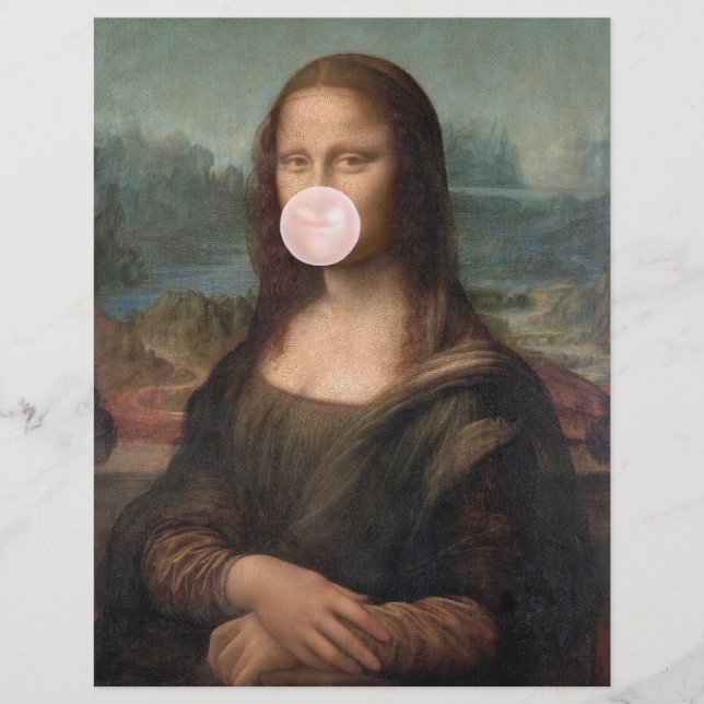Mona Lisa Blowing Rosa Bubble tum (Framsida)