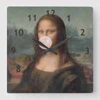 Mona Lisa Blowing Rosa Bubble tum