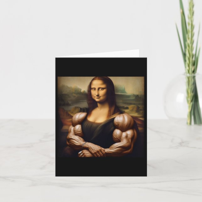 Mona Lisa Bodybuilding Funny Gift 1 Kort (Framsida)