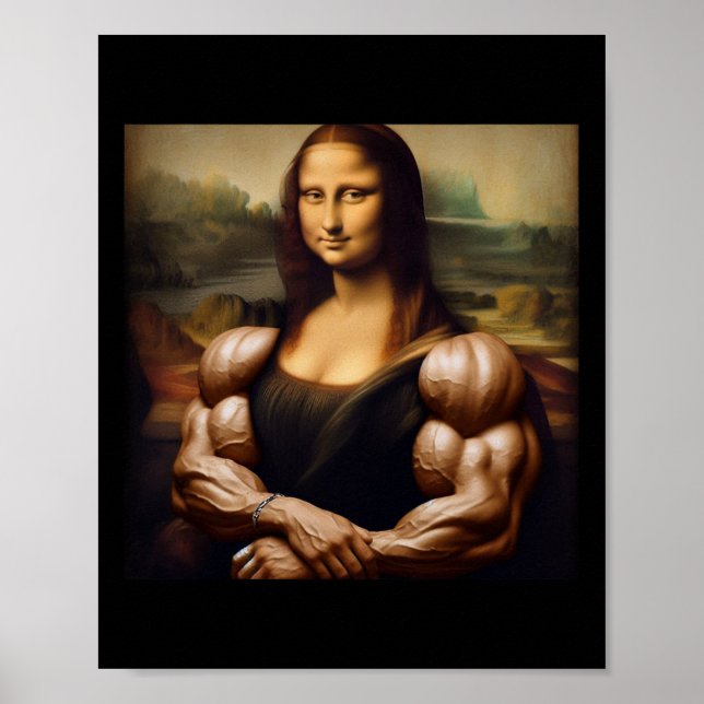 Mona Lisa Bodybuilding Funny Gift 1 Poster (Framsidan)