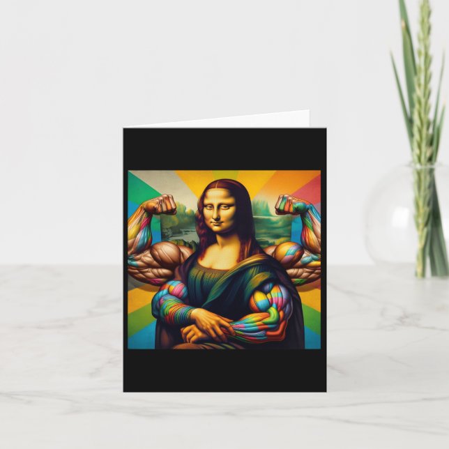 Mona Lisa Bodybuilding Funny Gift 2 Kort (Framsida)