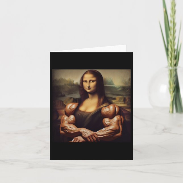 Mona Lisa Bodybuilding Funny Gift 4 Kort (Framsida)