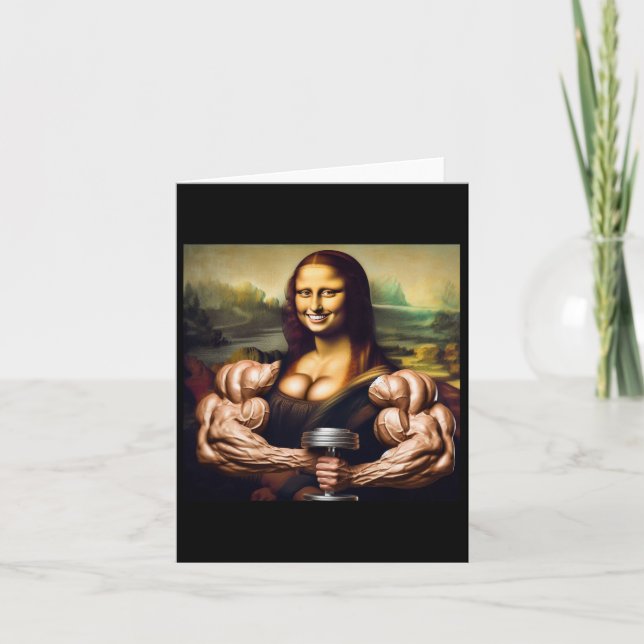 Mona Lisa Bodybuilding Funny Gift 5 Kort (Framsida)