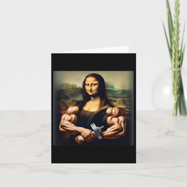Mona Lisa Bodybuilding Funny Gift 6 Kort (Framsida)