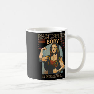 Mona Lisa Bodybuilding Muscle Gym Weightlift Wo Kaffemugg