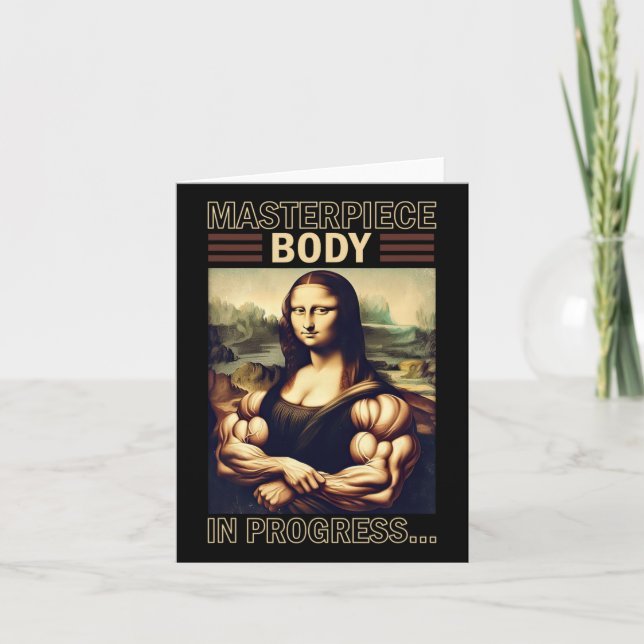 Mona Lisa Bodybuilding Muscle Gym Weightlift Wo Kort (Framsida)
