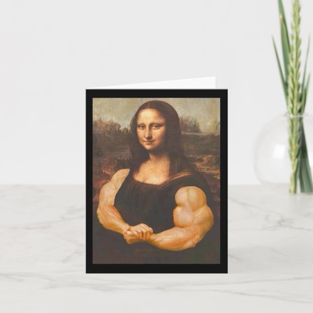 Mona Lisa Bodybuilding Muscle Gym Workout Outfits Kort (Framsida)