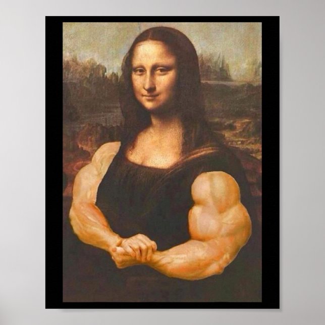Mona Lisa Bodybuilding Muscle Gym Workout Outfits Poster (Framsidan)