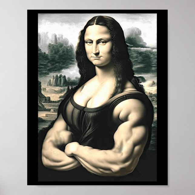 Mona Lisa Bodybuilding Parody Leonardo Da Vinci Me Poster (Framsidan)